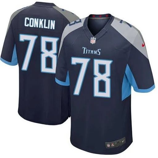 Men Tennessee Titans 78 Jack Conklin Nike Navy Game NFL Jersey